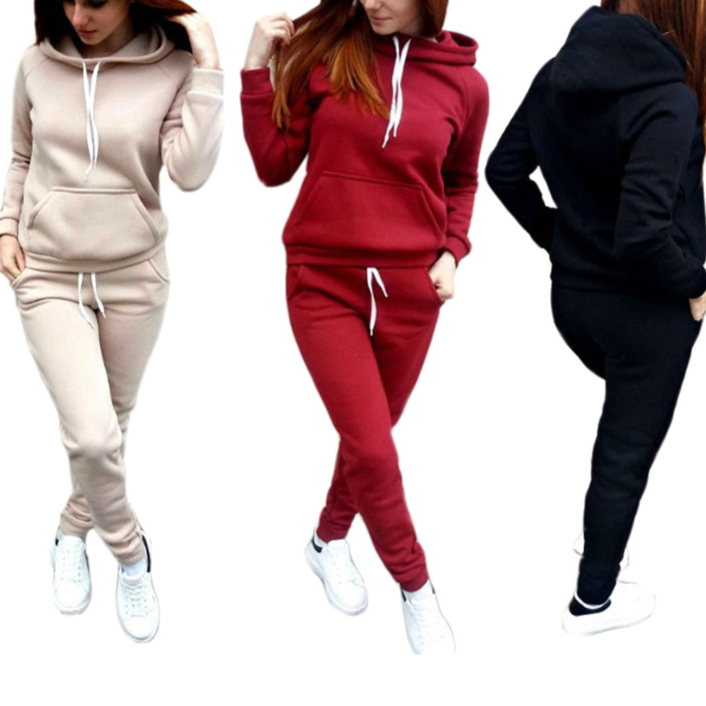 Women Hoodie Pant Clothing Set -Tracksuit Women